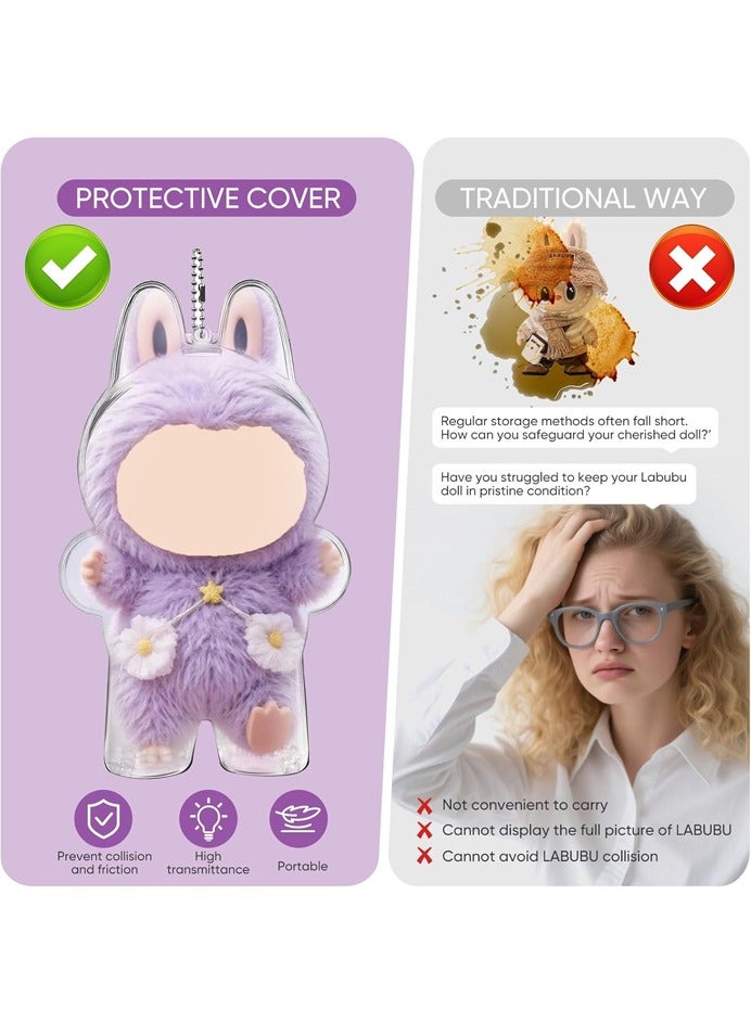 صاروخ فلاير 2 عبوة ، حافظة LABUBU مقاومة للغبار ، علبة عرض شفافة من LABUBU Doll ، حافظة LABUBU مقاومة للخدش (جالسة وواقفة) - Image 5