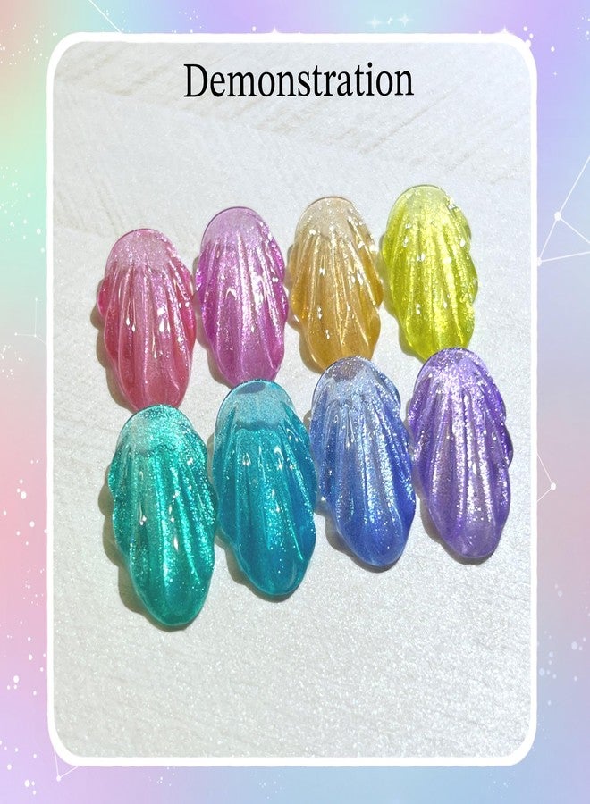 YJMyujimi Translucent jelly Gel T001-008 5g each 8colours DIY at home nail arts summer designs small case with 12 divisions black tube storage - Image 4