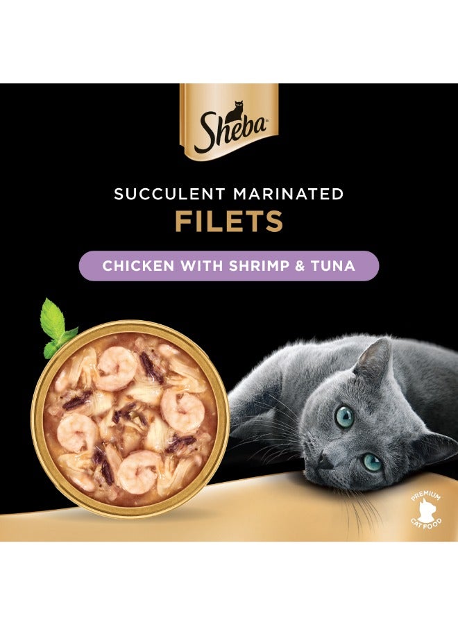 Sheba شرائح دجاج مع روبيان وتونة طعام رطب للقطط - Image 2
