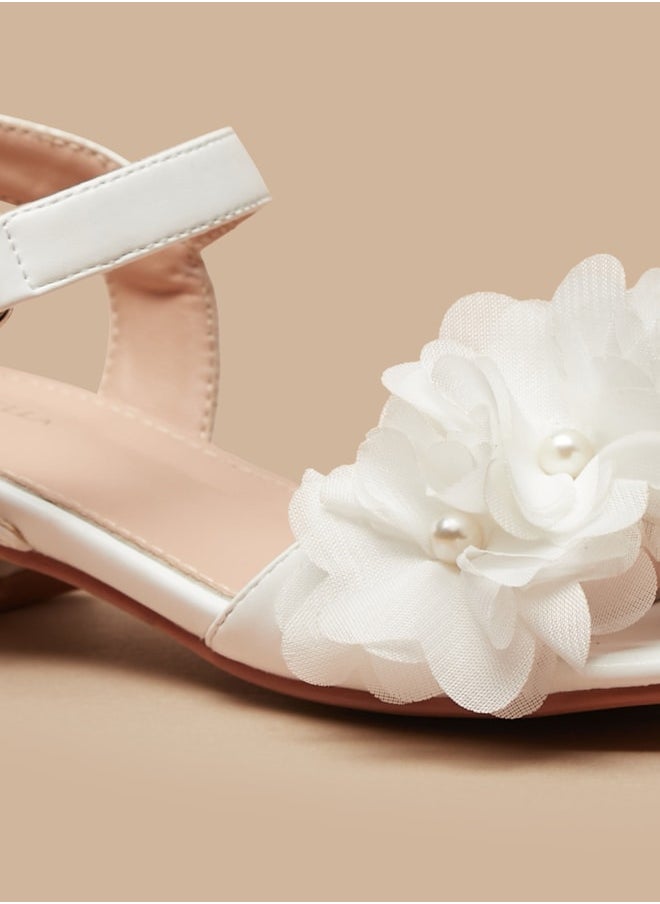 Flora Bella By Shoexpress - Girl's Embellished Strappy Sandals With Hook And Loop Closure Ramadan Collection - Image 1