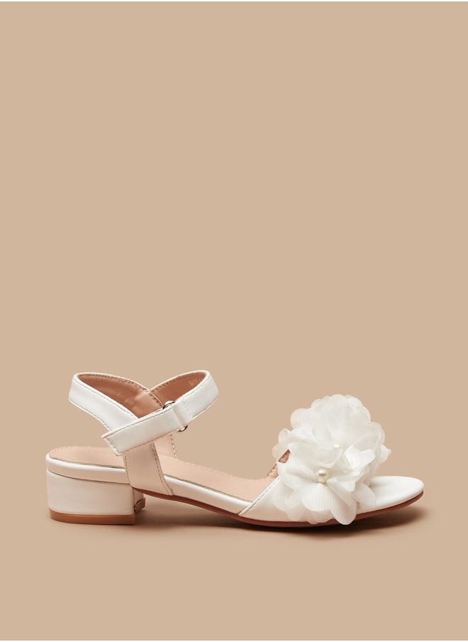 Flora Bella By Shoexpress - Girl's Embellished Strappy Sandals With Hook And Loop Closure Ramadan Collection - Image 1