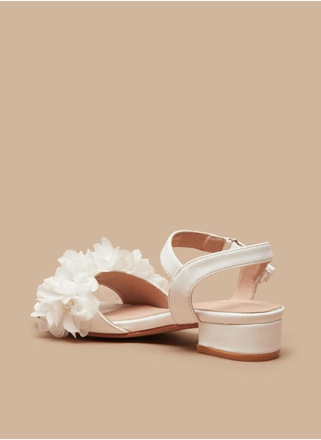 Flora Bella By Shoexpress - Girl's Embellished Strappy Sandals With Hook And Loop Closure Ramadan Collection - Image 1