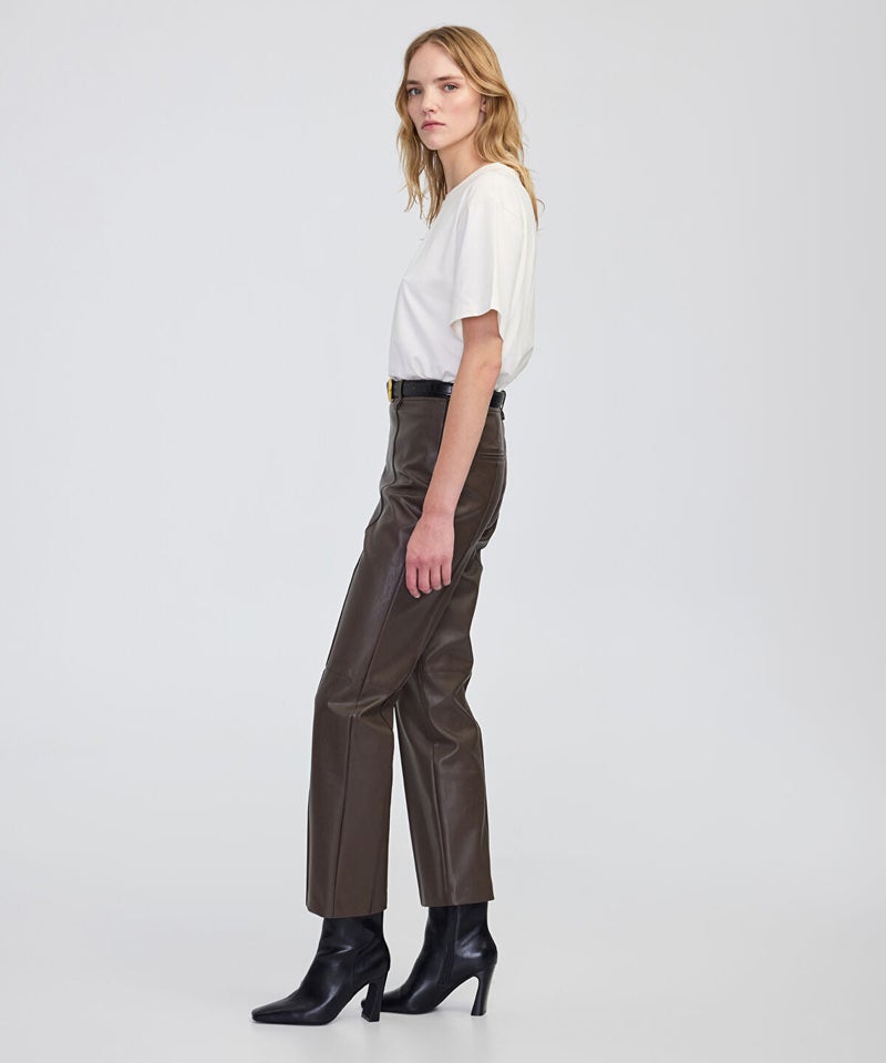 Ipekyol Leather-Effect Straight-Leg Trousers - Image 3