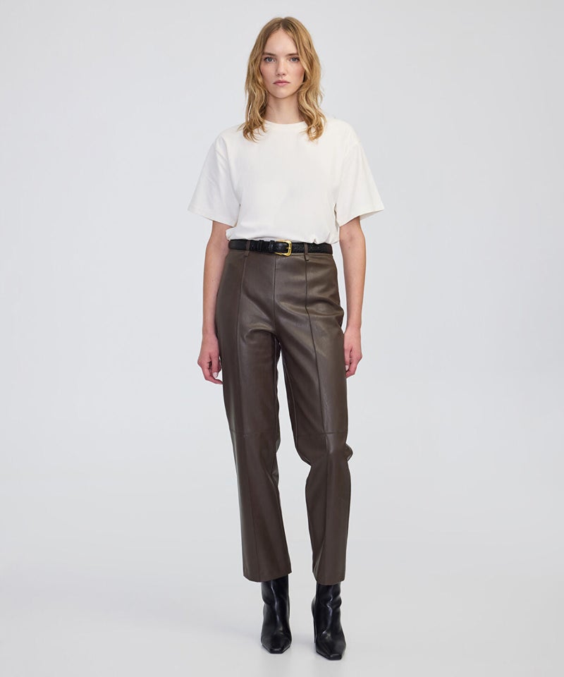 Ipekyol Leather-Effect Straight-Leg Trousers - Image 2