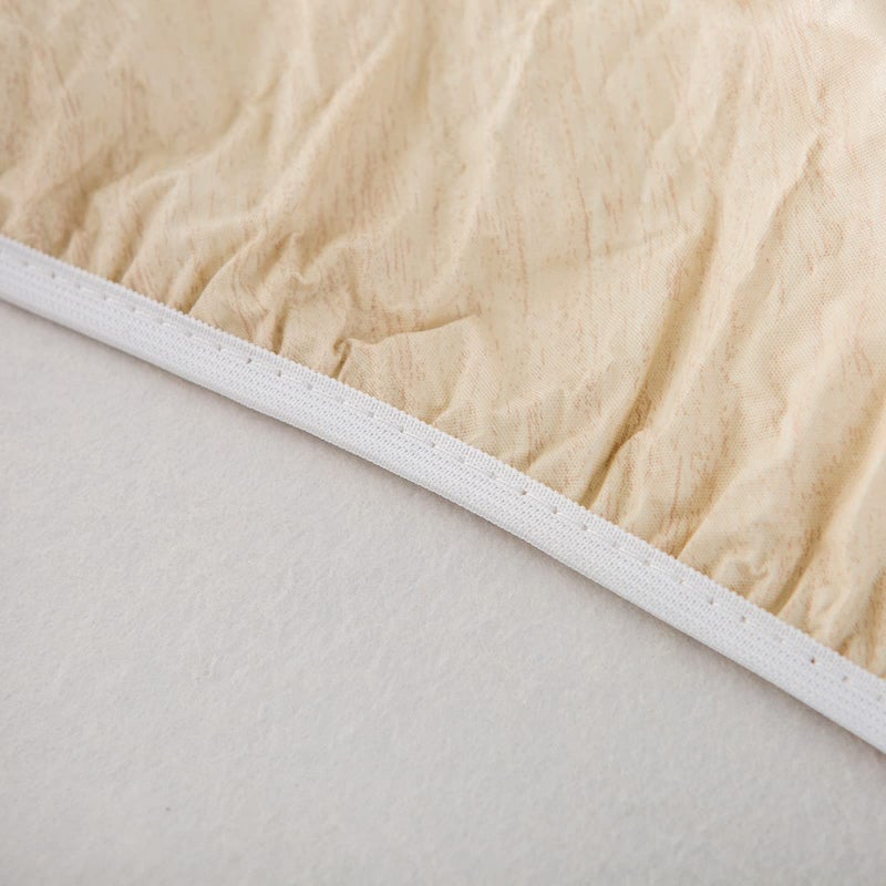 LIBERECOO Oval Fitted Vinyl Tablecloth - Cream Wood - 68" x 48" (Oval) - Waterproof, Elastic Edged for Secure Fit, Easy to Clean Plastic Table Cover - Image 5