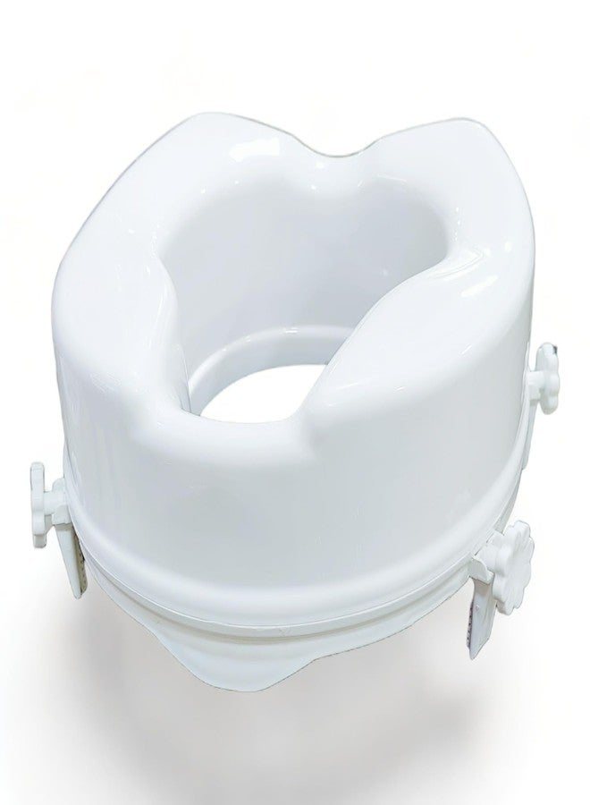 Madison commode elevator 4 inch with 4 Clips | premium toilet seat raiser with spider grips | Commod Raiser | Raised Toilet Seat | Commod Height Elevator Seat, toilet raiser seat With 5 Year Warranty. - Image 1