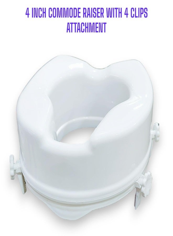 Madison commode elevator 4 inch with 4 Clips | premium toilet seat raiser with spider grips | Commod Raiser | Raised Toilet Seat | Commod Height Elevator Seat, toilet raiser seat With 5 Year Warranty. - Image 2