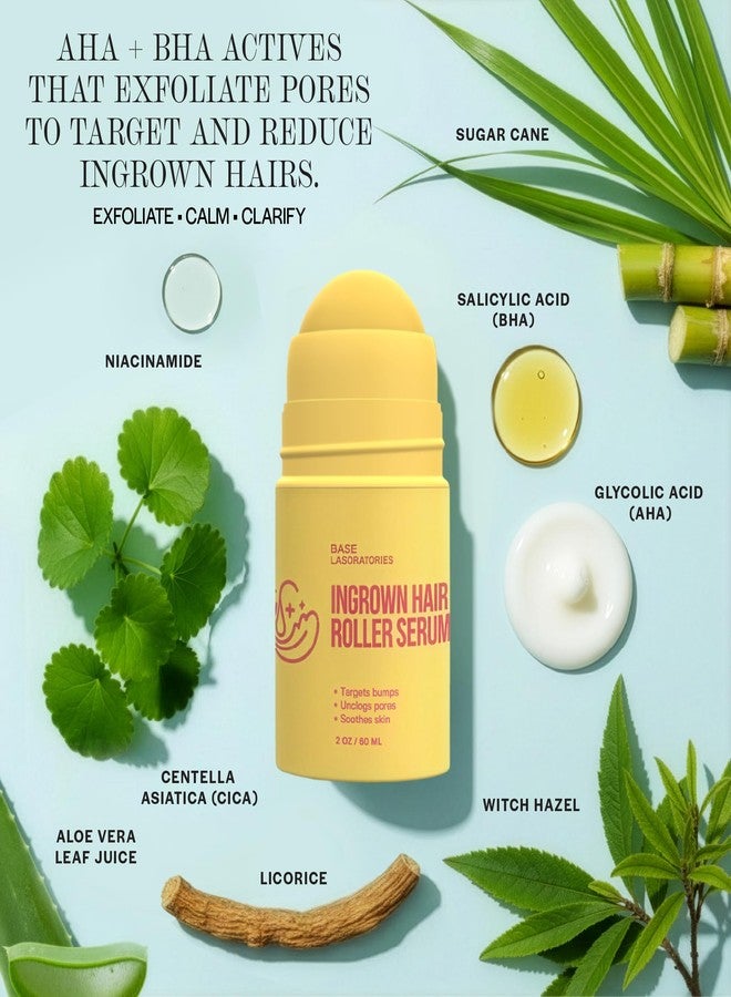 Base Laboratories Ingrown Hair Treatment - Roller Serum – Skin Smoothing Roll-On for Ingrown Hairs & Razor Bumps – Salicylic Acid, Glycolic Acid, Niacinamide – Bikini Line, Underarms & Legs (2oz) - Image 2