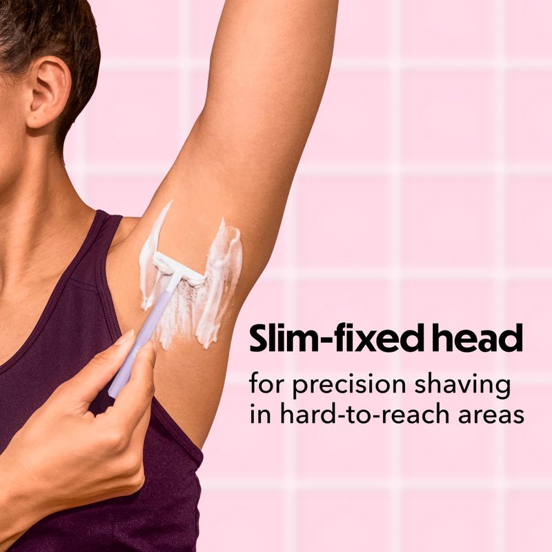 BIC Silky Touch Women's Disposable Razors, 2 Blades For a Sensitive, Soothing and Comfortable Shave, 18-Count - Image 4