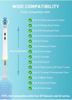 Adando Adando Electric Toothbrush Replacement Heads 12 Pack - Compatible with Oral-B Braun - 4 Cleaning + 4 Deep Cleaning + 4 Soft Brushes, Medium  - Image 2