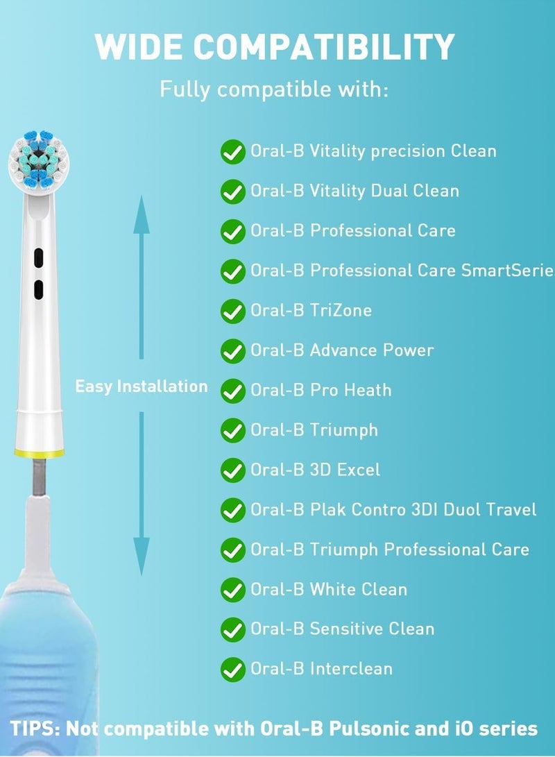 Adando Electric Toothbrush Replacement Heads 12 Pack - Compatible with Oral-B Braun - 4 Cleaning + 4 Deep Cleaning + 4 Soft Brushes, Medium - Image 2