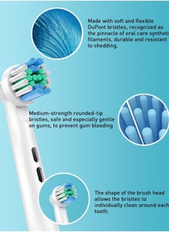 Adando Adando Electric Toothbrush Replacement Heads 12 Pack - Compatible with Oral-B Braun - 4 Cleaning + 4 Deep Cleaning + 4 Soft Brushes, Medium  - Image 3
