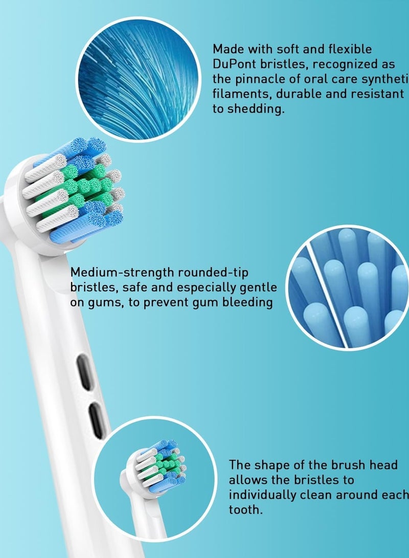 Adando Electric Toothbrush Replacement Heads 12 Pack - Compatible with Oral-B Braun - 4 Cleaning + 4 Deep Cleaning + 4 Soft Brushes, Medium - Image 3