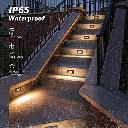 SUNVIE Low Voltage Step Lights Outdoor 5W LED Stair Lights with Horizontal Louver Faceplate Deck Lights for Steps Stairs Fences 12V 3000K 3.2FT ETL Listed Wire, Fastlock2 Connectors Included, 12 Pack - Image 4