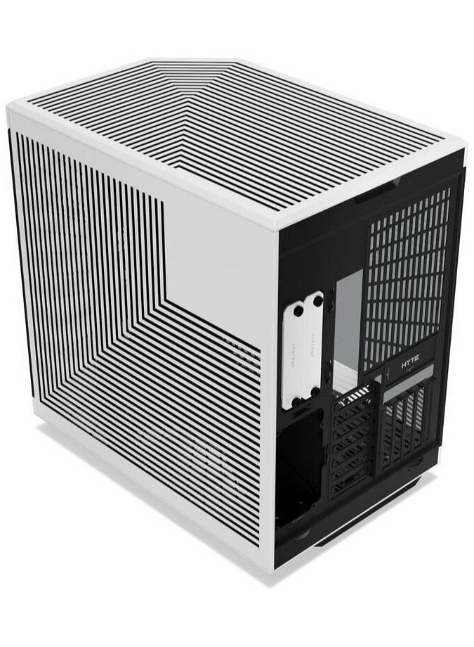 HYTE Y70 Touch Infinite TTi Mid-Tower ATX Case, 14.9″ 2.5K Touchscreen, Panoramic Tempered Glass, Vertical GPU Support, PCIe 4.0 Riser, Dual-Chamber, ATX/mATX/ITX, 360mm Radiator Support, USB-C 3.2 Gen2, White-Black | CS-HYTE-Y70TI-WB  - Image 5