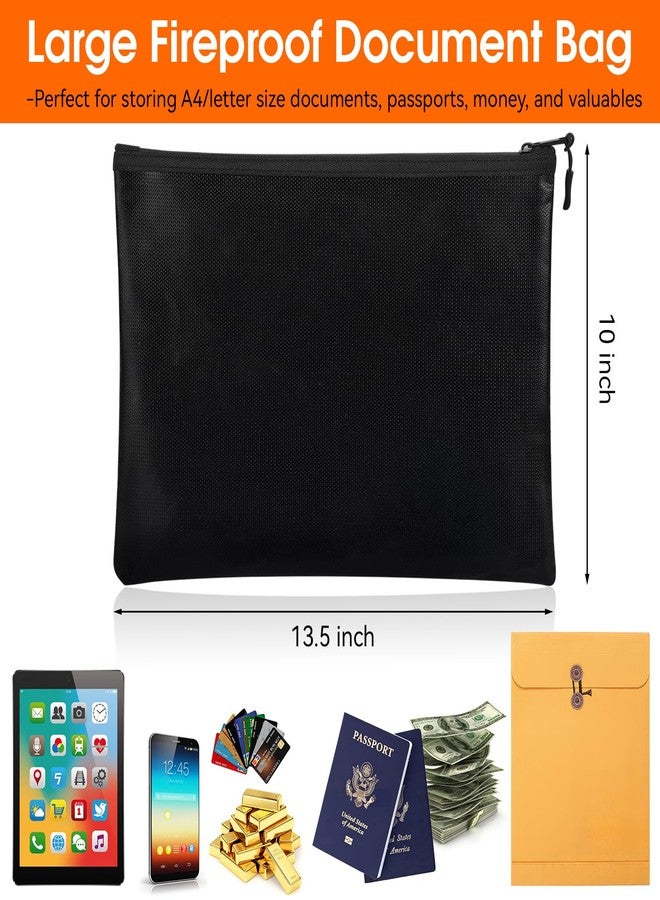 Hoiny Fireproof Document Bag (10"x13.5"), Waterproof Holder with Zipper for Passport, Important Papers, Cash, Money and Valuables, Secure Storage Organizer for Travel, Home, Office - Image 2