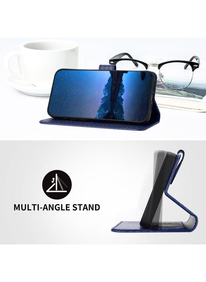 زبون جراب لهاتف Infinix Hot 50 Pro+ 4G YX0070 مصنوع من ألياف الكربون ومشبك من الجلد مع حبل تعليق - Image 4