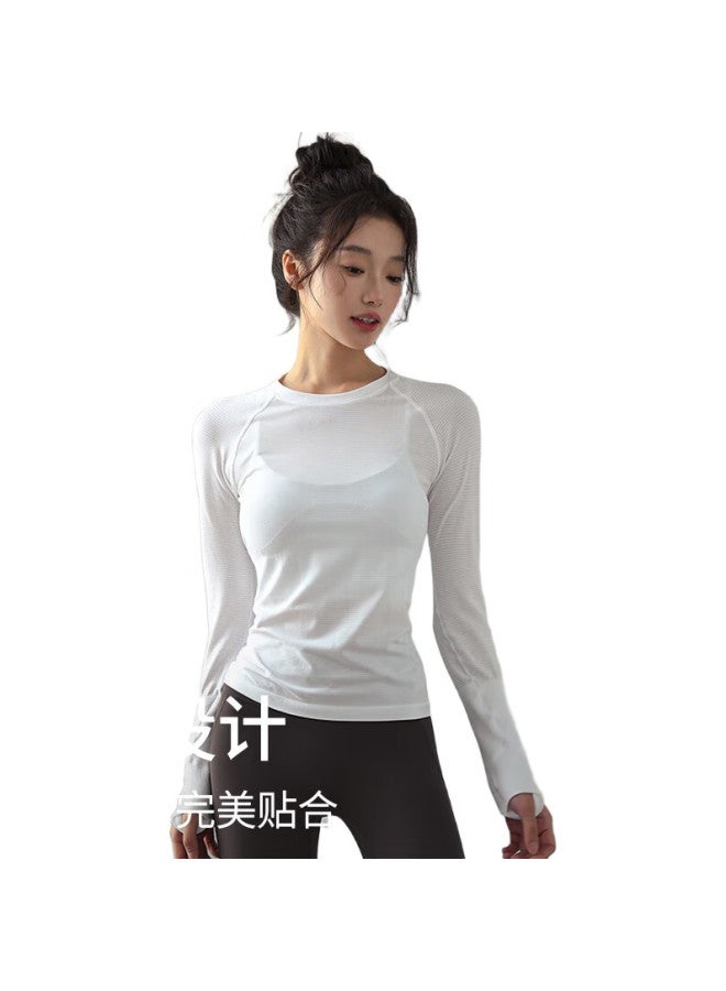 Liberal Yoga Wear For Women, Slim-Fit, Slimming, High-Elasticity, Round Neck, Long-Sleeve Sports Top, Running Training Quick-Dry Fitness Wear, Spring And Autumn Season - Image 1