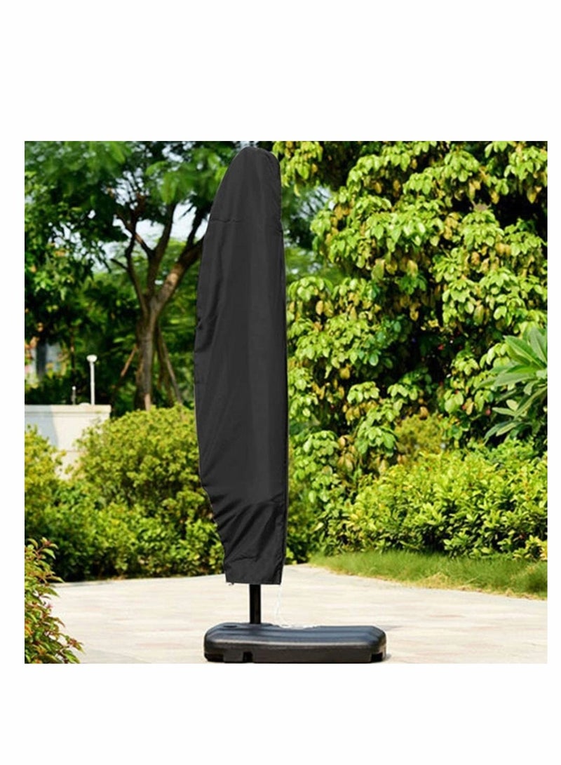 Generic Umbrella Cover Patio Umbrella Cover Heavy Duty Fabric Offset Umbrella Cover Waterproof Rip Proof with Zip for 9 to11 feet Garden Outdoor Cantilever Umbrellas  - Image 3