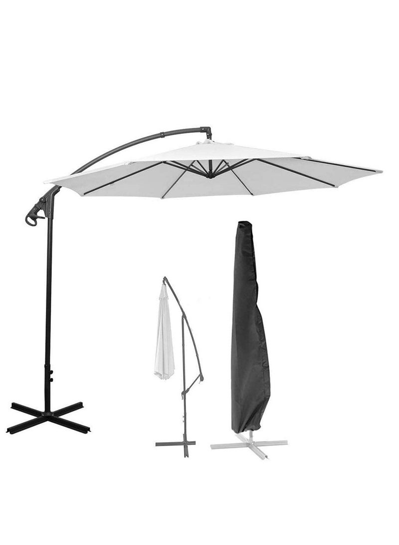 Generic Umbrella Cover Patio Umbrella Cover Heavy Duty Fabric Offset Umbrella Cover Waterproof Rip Proof with Zip for 9 to11 feet Garden Outdoor Cantilever Umbrellas  - Image 1