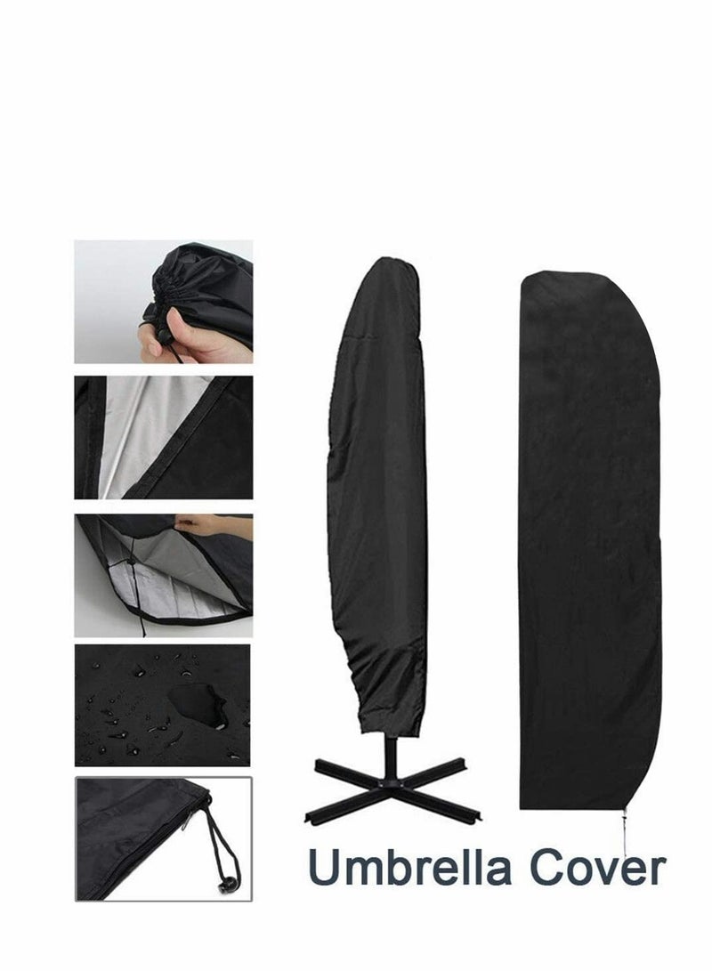 Generic Umbrella Cover Patio Umbrella Cover Heavy Duty Fabric Offset Umbrella Cover Waterproof Rip Proof with Zip for 9 to11 feet Garden Outdoor Cantilever Umbrellas  - Image 2