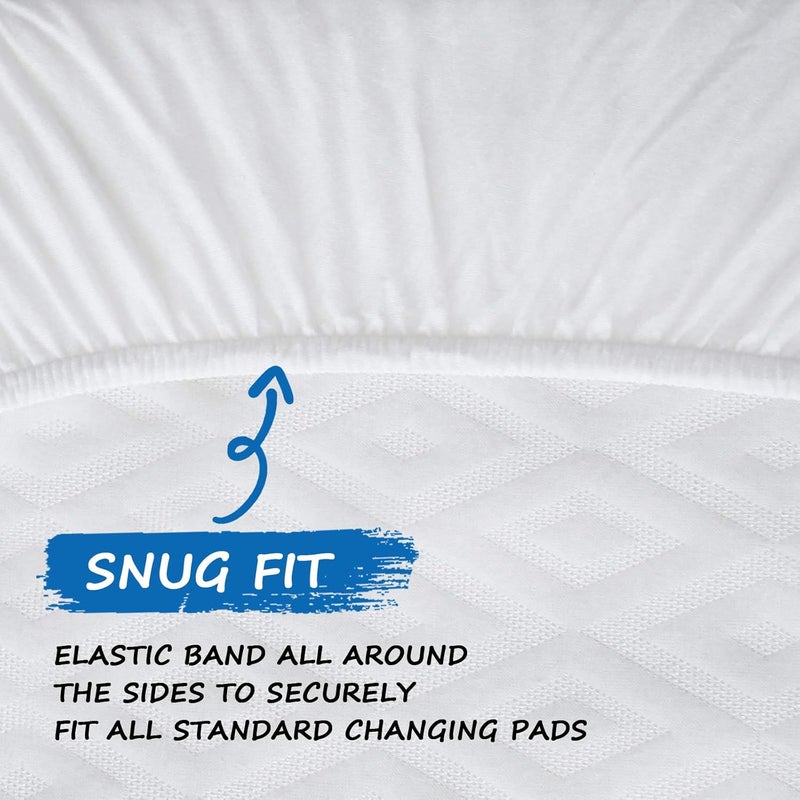 Coldwind Organic Cotton Changing Pad Cover Diaper Changing Table Pad Covers 2 Pack Jersey Knit Super Soft  Stretchy Cradle Sheets for Baby Boys Girls 32 x 16 x 4 White - Image 4