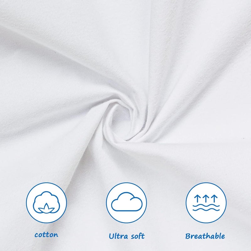 Coldwind Organic Cotton Changing Pad Cover Diaper Changing Table Pad Covers 2 Pack Jersey Knit Super Soft  Stretchy Cradle Sheets for Baby Boys Girls 32 x 16 x 4 White - Image 3