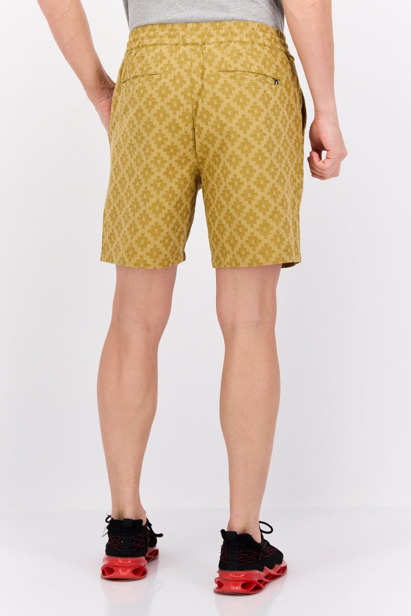 Hurley شورتات رياضية للرجال بتصميم مناسب مع حبل سحب للخارج، خردل - Image 3