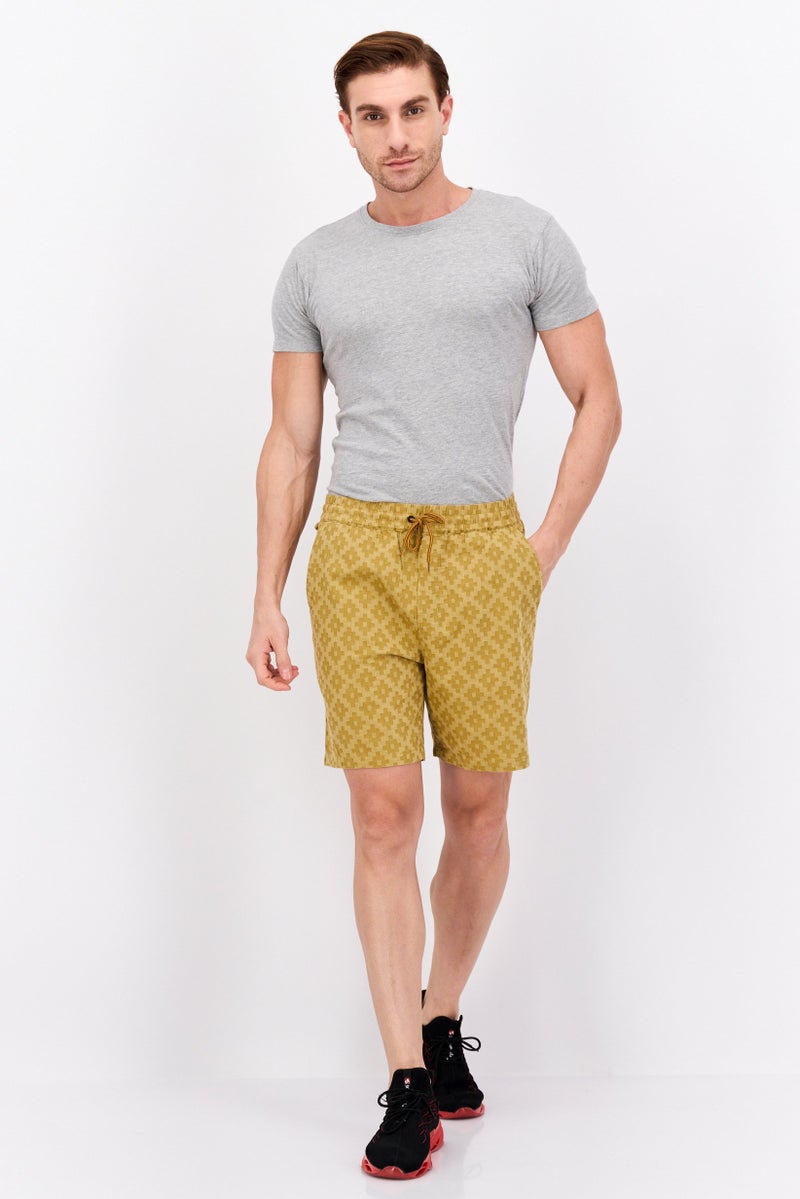Hurley شورتات رياضية للرجال بتصميم مناسب مع حبل سحب للخارج، خردل - Image 2