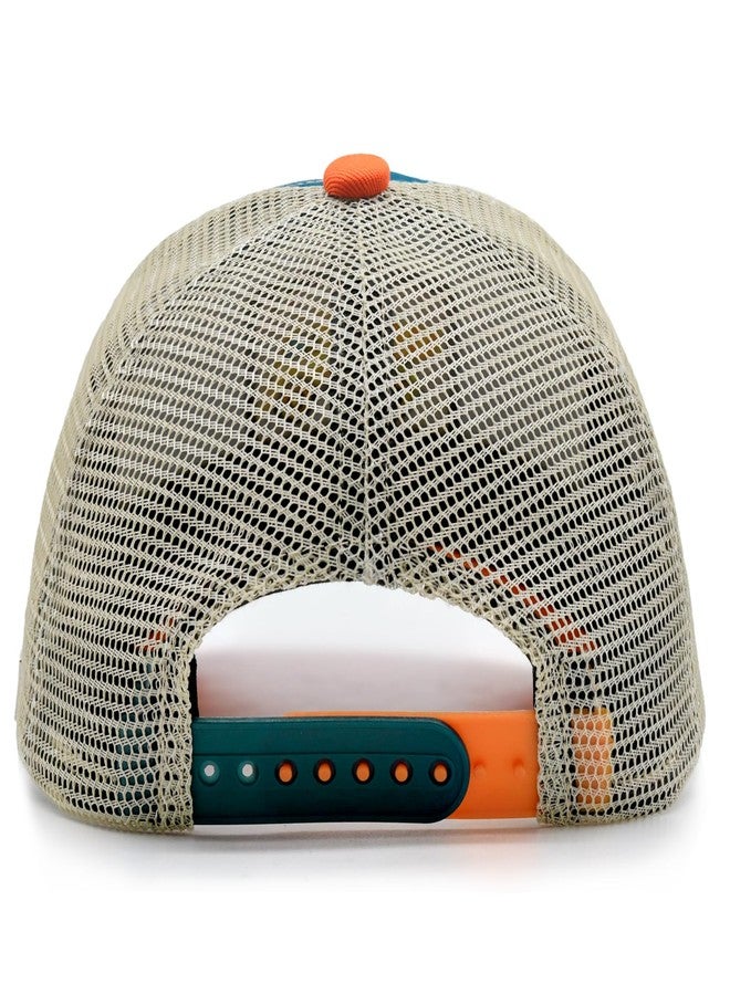 HAFOUXIGM Boys Dump Truck Trucker Hat, Toddler Snapback Mesh Baseball Caps for Kids Age 2-6 Orange - Image 5