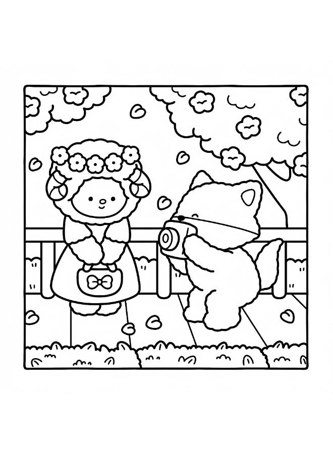 Peachjoy 40 Fuzzy in Love Cute & Easy Coloring Book, Hand-Drawn Pages of Adorable Animal Designs for Relaxation and Stress-Free Creativity, Easy Color Book for Kids - Image 3