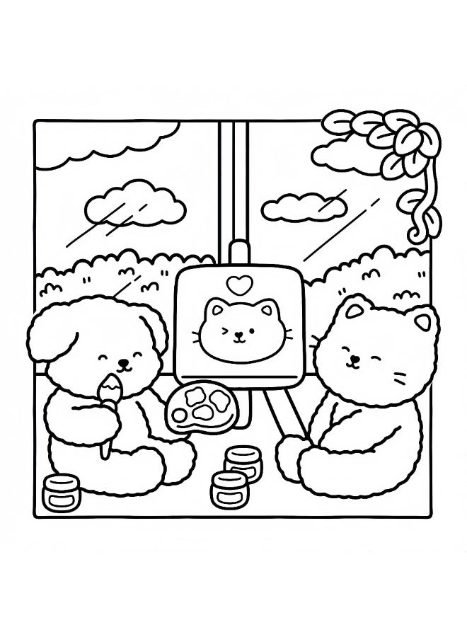 Peachjoy 40 Fuzzy in Love Cute & Easy Coloring Book, Hand-Drawn Pages of Adorable Animal Designs for Relaxation and Stress-Free Creativity, Easy Color Book for Kids - Image 2