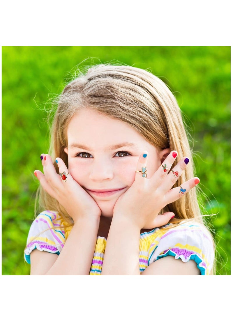 Generic 36 Pieces Little Girl Adjustable Rings Toy in Heart Shape Box  - Image 5