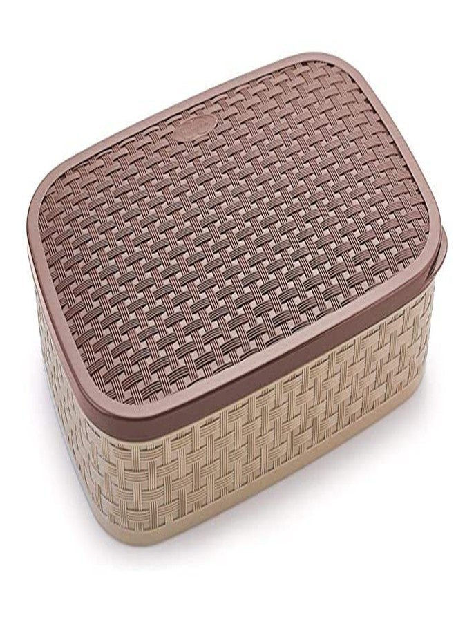 miRim Plastic Dry Fruit Box With 6 Partition With Lid- 1000 Ml, Brown - Image 2