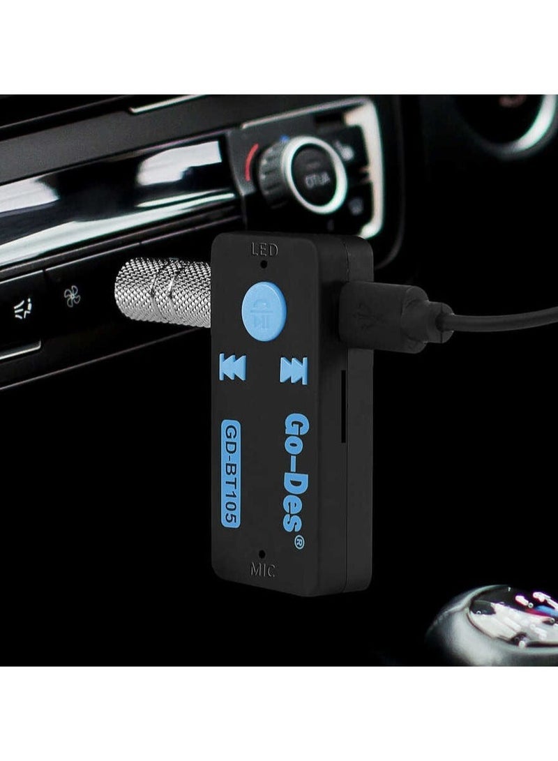 GO-DES GD-BT105 Car Bluetooth Adapter – Wireless Music Receiver & Hands-Free Calling Kit - Image 3