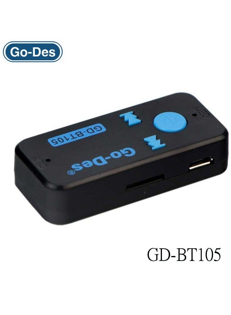 GO-DES GD-BT105 Car Bluetooth Adapter – Wireless Music Receiver & Hands-Free Calling Kit - Image 4