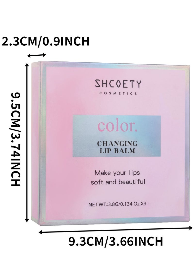 SHCOETY ملمع شفاه بلسم شفاه بتغيير لون درجة الحرارة معزّز بتركيبة نباتية طبيعية، تحتوي على مستخلص فواكه لذيذ وعطر فواكه منعش، مما يمنحك تجربة تذوق مريحة. الطعم اللذيذ سيجعلك تنزلق مرة بعد مرة. - Image 5