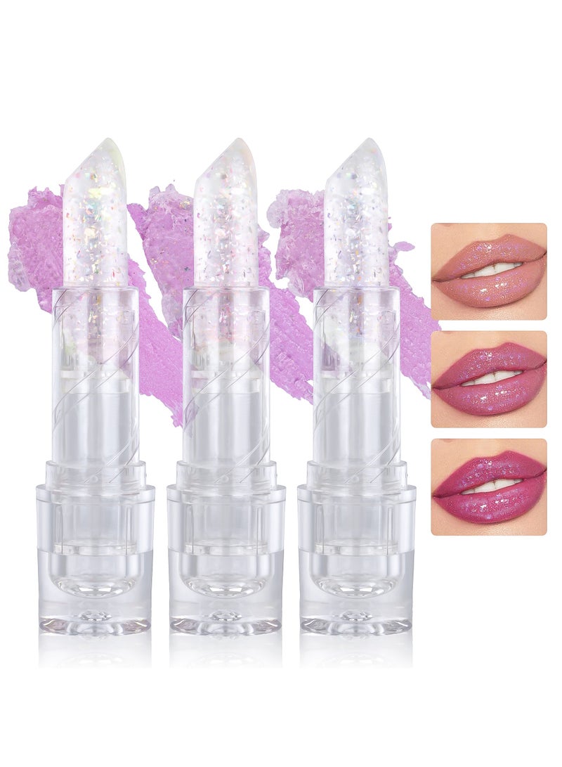 SHCOETY ملمع شفاه بلسم شفاه بتغيير لون درجة الحرارة معزّز بتركيبة نباتية طبيعية، تحتوي على مستخلص فواكه لذيذ وعطر فواكه منعش، مما يمنحك تجربة تذوق مريحة. الطعم اللذيذ سيجعلك تنزلق مرة بعد مرة. - Image 1