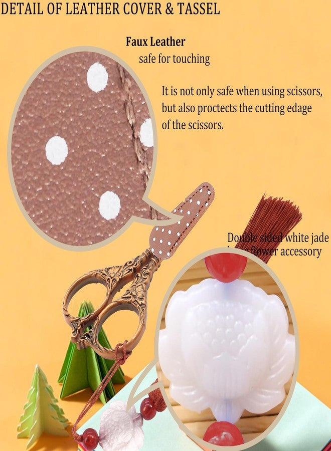 BIHRTC 4.5Inch Small Sewing Scissors Nail Clipper with Cover Tassel Stainless Steel Shears Dressmaker Precision Scissor Mini DIY Tool for Craft Needlepoint Sewing Artwork Housework - Image 4