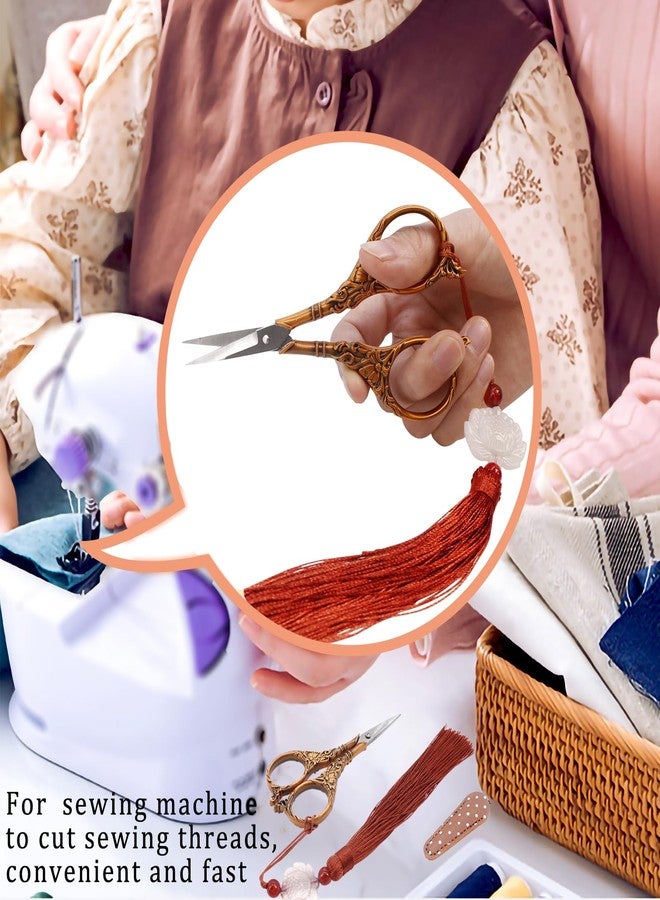 BIHRTC 4.5Inch Small Sewing Scissors Nail Clipper with Cover Tassel Stainless Steel Shears Dressmaker Precision Scissor Mini DIY Tool for Craft Needlepoint Sewing Artwork Housework - Image 5