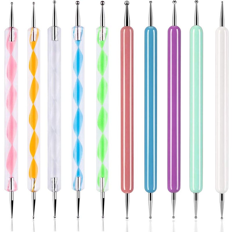 ABenkle 10Pcs Art Dotting Tools for Nail Art, Ball Tip Clay Tools Sculpting Pattern Tracing Stylus, Ball Embossing Stylu for Drawing,Painting Rocks Mandalas,Art Dot Tools - Image 1