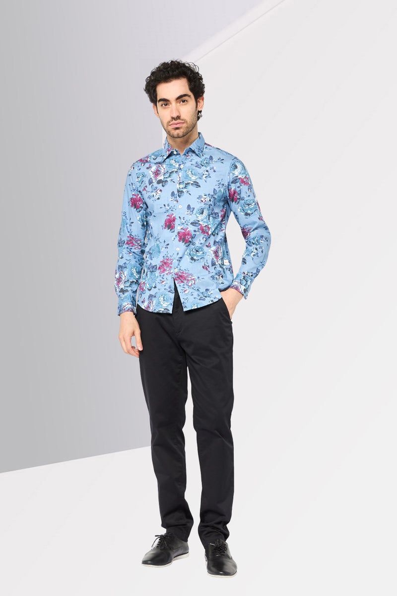 Replay Men Regular Fit Floral Print Long Sleeve Casual Shirt, Multicolor - Image 2