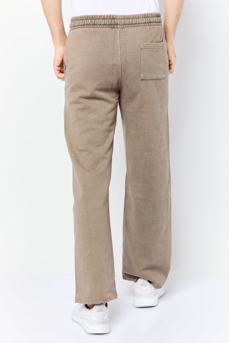 GOOD FOR NOTHING Men Regular Fit Brand Logo Sweatpants, Tan - Image 4