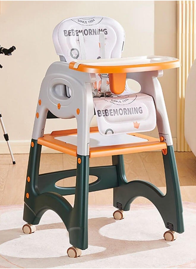 Aurlar - 6-in-1 Multifunctional Baby High Chair – Adjustable Feeding Chair, Study Desk, Building Block Table, Push-and-Go Ride, Portable and Foldable – Suitable for 6 Months to 8 Years - Image 1