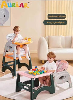 Aurlar 6-in-1 Multifunctional Baby High Chair – Adjustable Feeding Chair, Study Desk, Building Block Table, Push-and-Go Ride, Portable and Foldable – Suitable for 6 Months to 8 Years  - Image 3