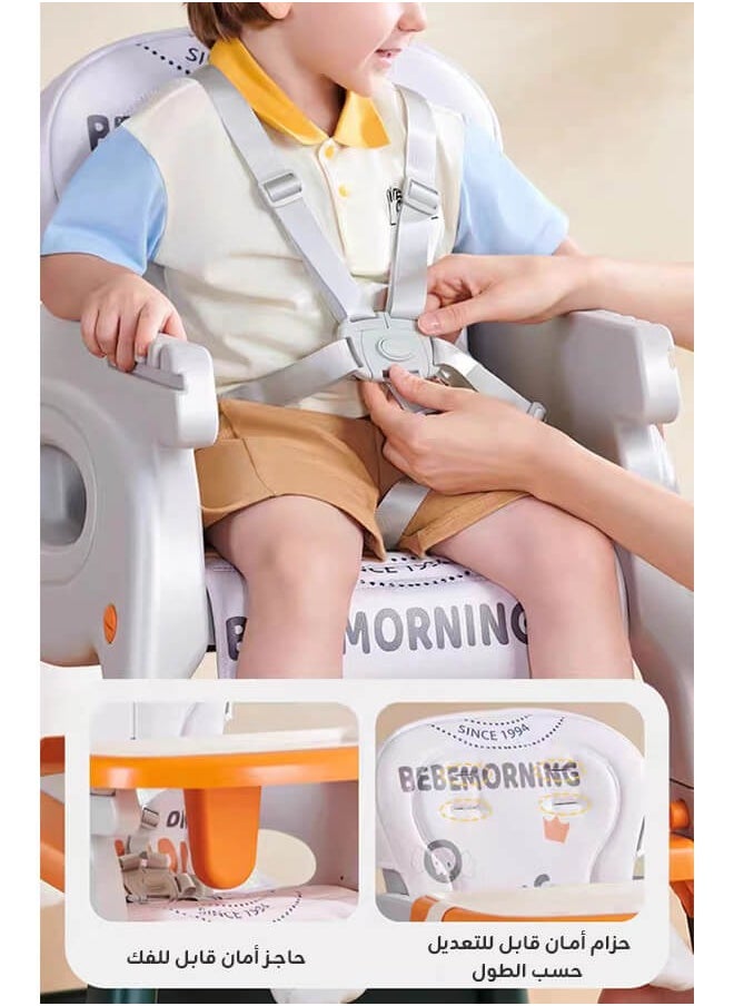 Aurlar - 6-in-1 Multifunctional Baby High Chair – Adjustable Feeding Chair, Study Desk, Building Block Table, Push-and-Go Ride, Portable and Foldable – Suitable for 6 Months to 8 Years - Image 1