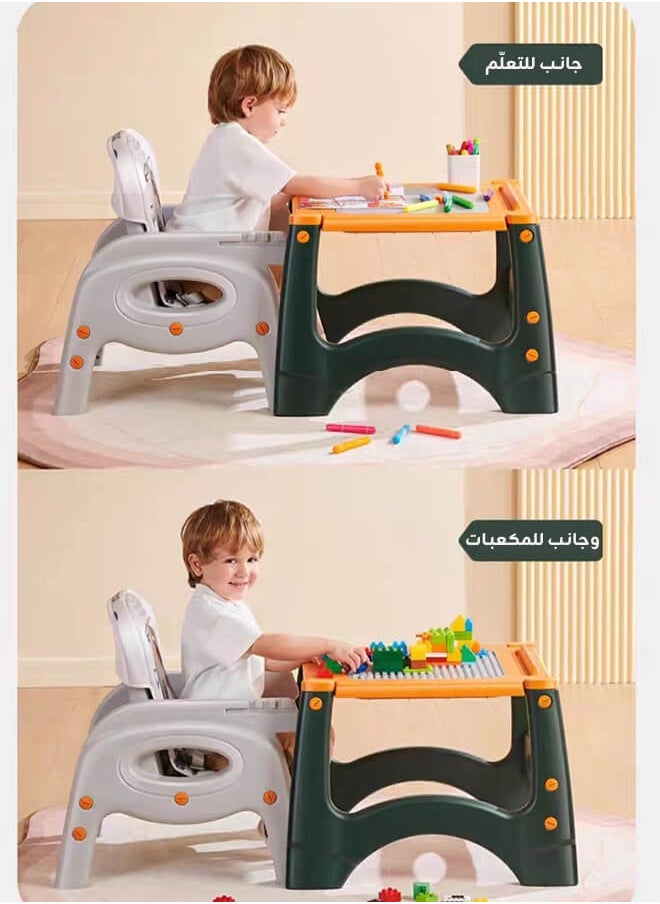 Aurlar - 6-in-1 Multifunctional Baby High Chair – Adjustable Feeding Chair, Study Desk, Building Block Table, Push-and-Go Ride, Portable and Foldable – Suitable for 6 Months to 8 Years - Image 1