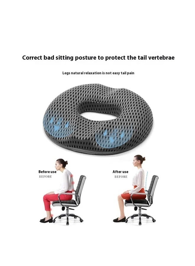Seat Ring Cushion Combination grey，Donut Pillow Seat Cushion - Relieve Pain and Pressure for Hip Tailbone , Sciatica | High Density Memory Foam for Office/Home/Travel(Grey）  - Image 3