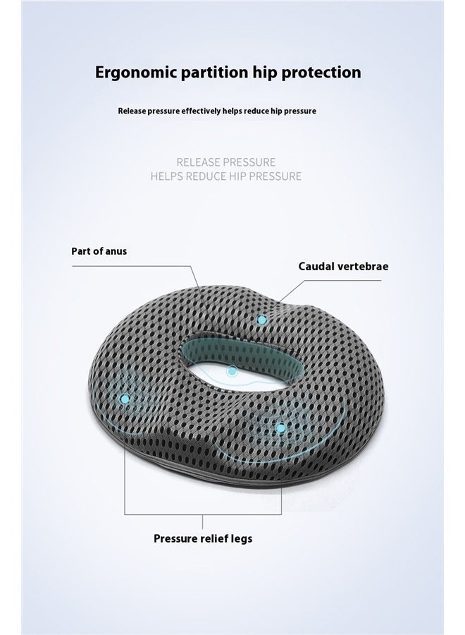 Seat Ring Cushion Combination grey，Donut Pillow Seat Cushion - Relieve Pain and Pressure for Hip Tailbone , Sciatica | High Density Memory Foam for Office/Home/Travel(Grey）  - Image 5