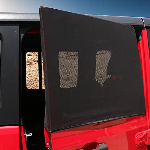 RERPRO ستائر شمسية خلفية سوداء للنوافذ الجانبية متوافقة مع 2007-2025 جيب رانجلر JK JL 4 أبواب 4XE غلادياتور JT - Image 1